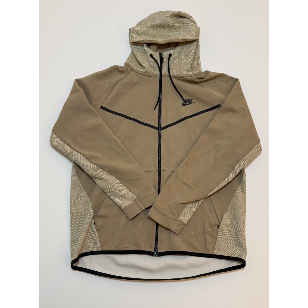 Nike Tech Fleece Windrunner Full Zip Hoodie Tan Beige 836422-235 Mens Large